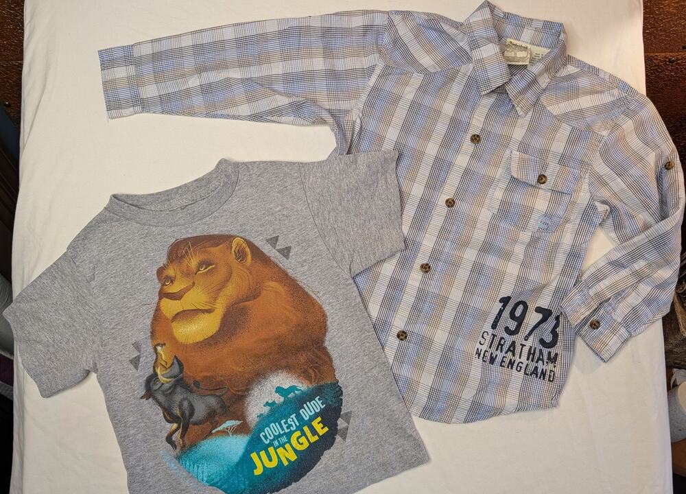 Kids Shirt Lot Sz 4T Timberland Disney Lion King Simba School Play Preppy Casual